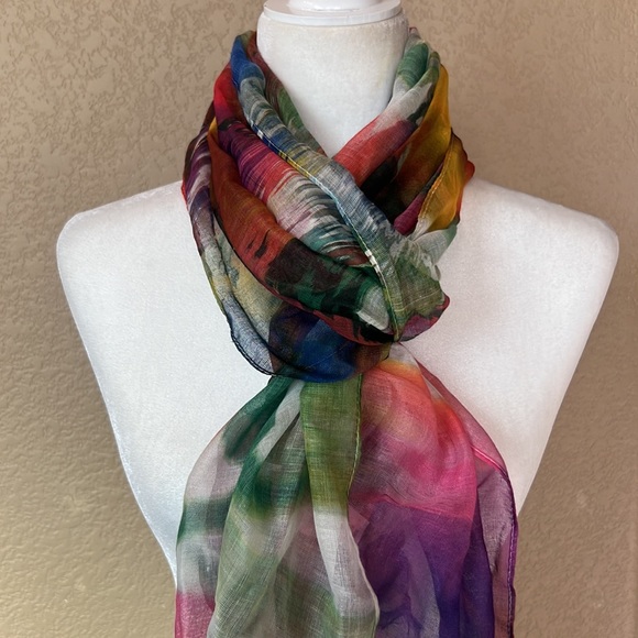 Lot of three colorful scarves - Picture 4 of 8